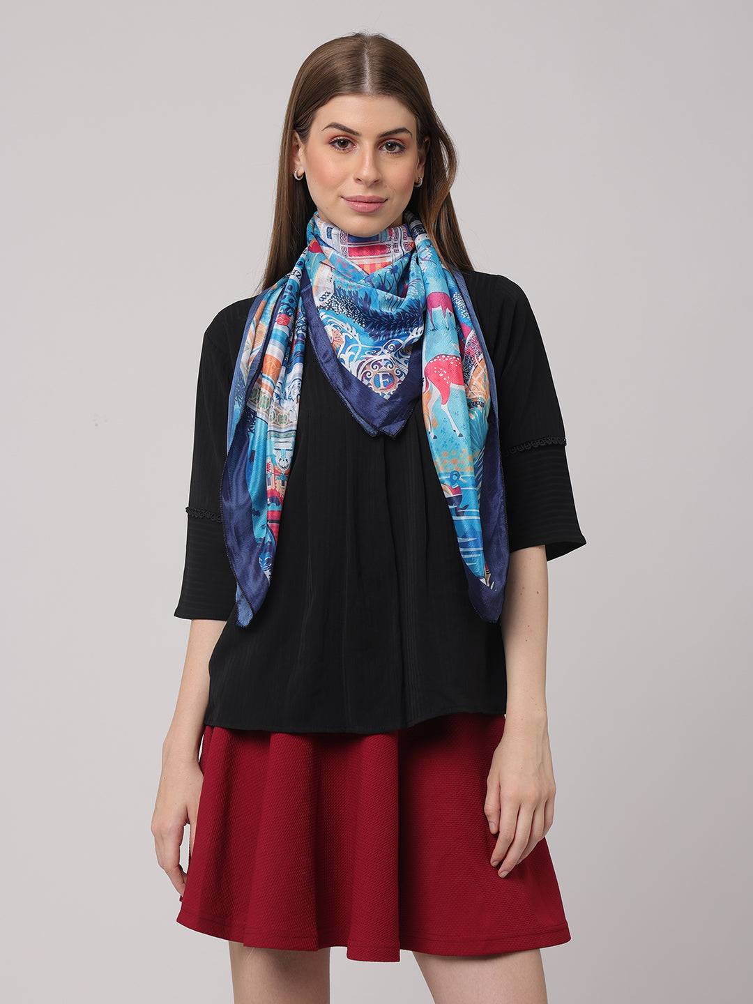 Deep Blue PaiIsley Scarf