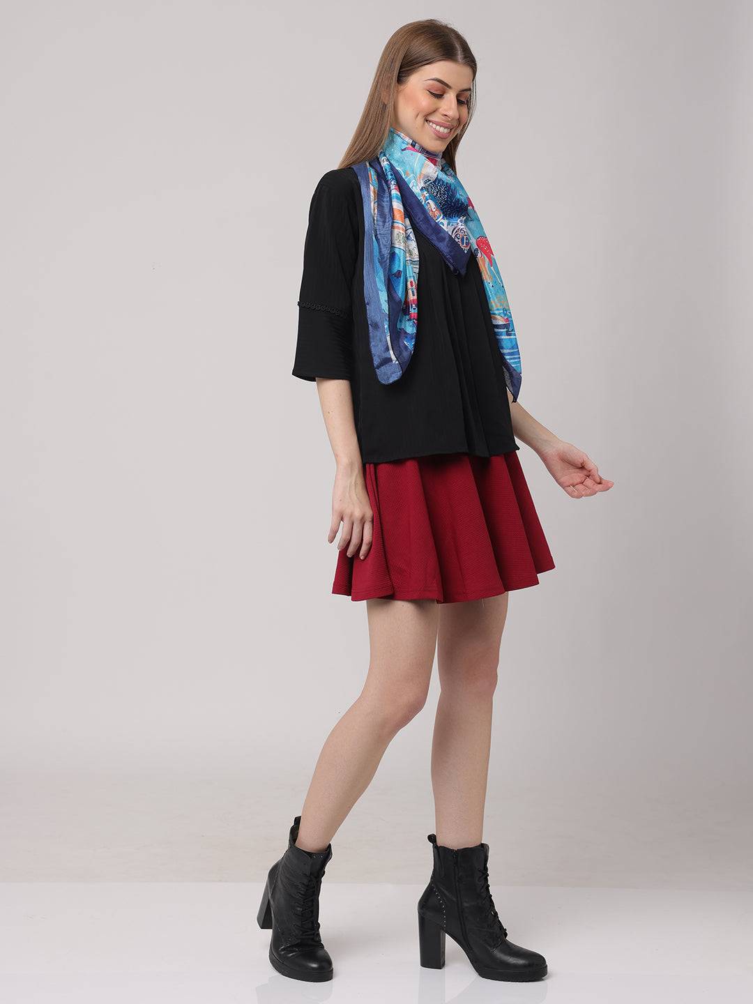 Deep Blue PaiIsley Scarf