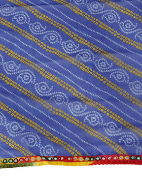 Soft Georgette Bandhej Print Ruffle Party Wear Saree