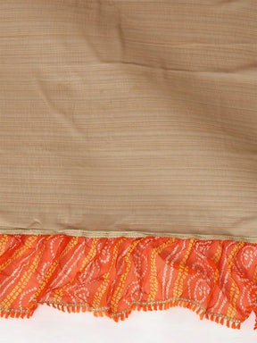 Soft Georgette Bandhej Print Ruffle Party Wear Saree