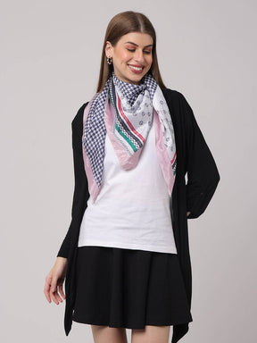 Blue Geometric Printed Scarf