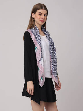 Blue Geometric Printed Scarf
