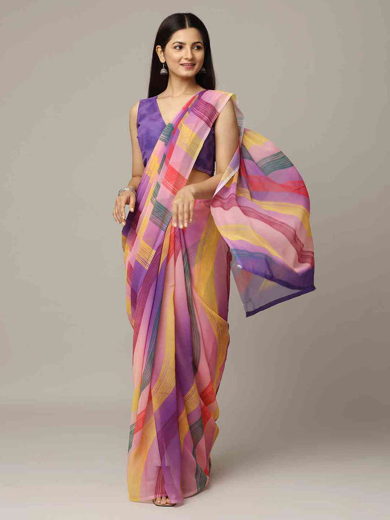 Leheriya Soft Georgette Digital Print Party Wear Saree