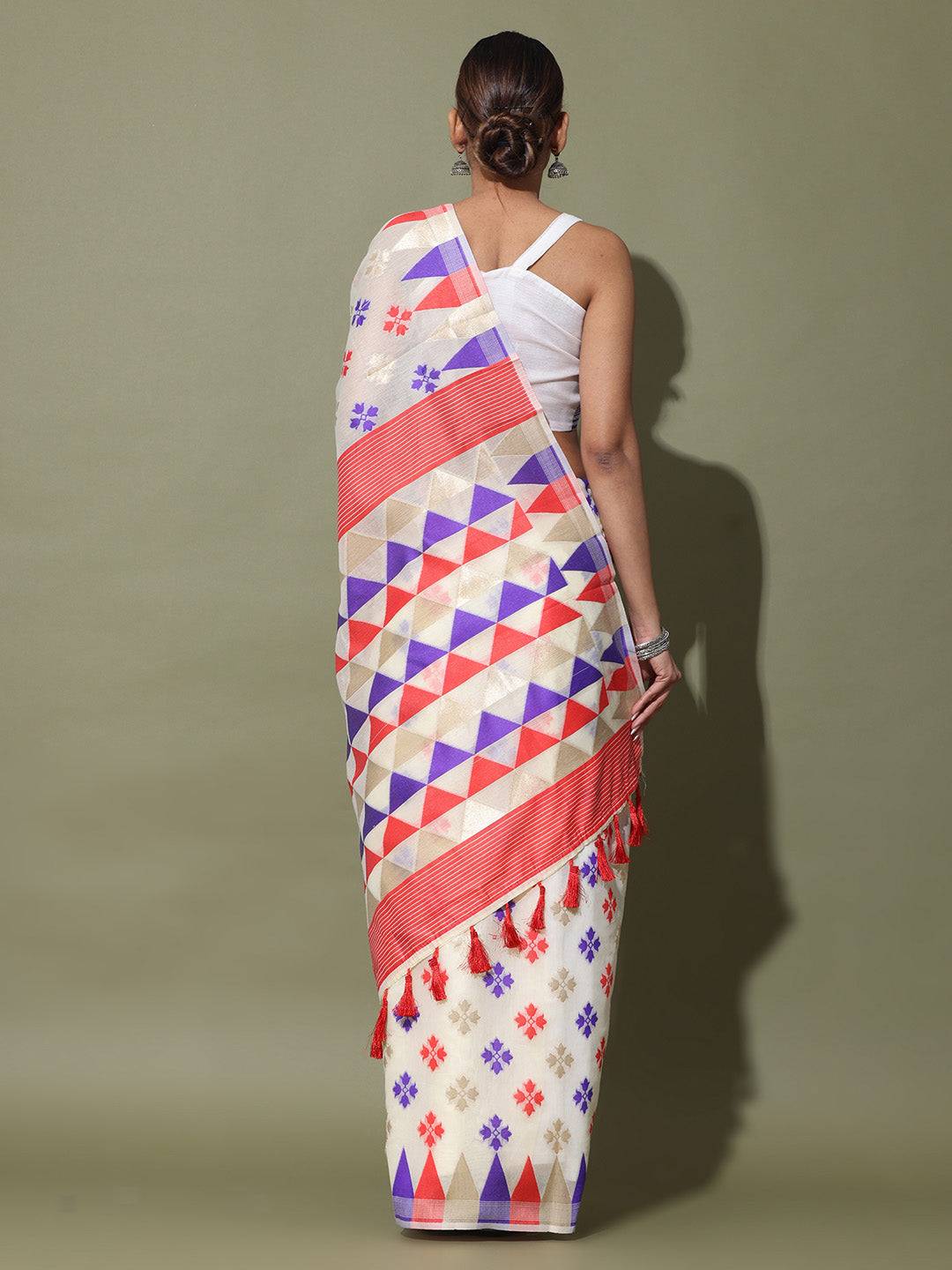  Dhakai Jamdani Cotton Silk Saree