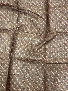 Brown Kota Doriya Floral Cut Work Saree