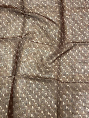 Brown Kota Doriya Floral Cut Work Saree