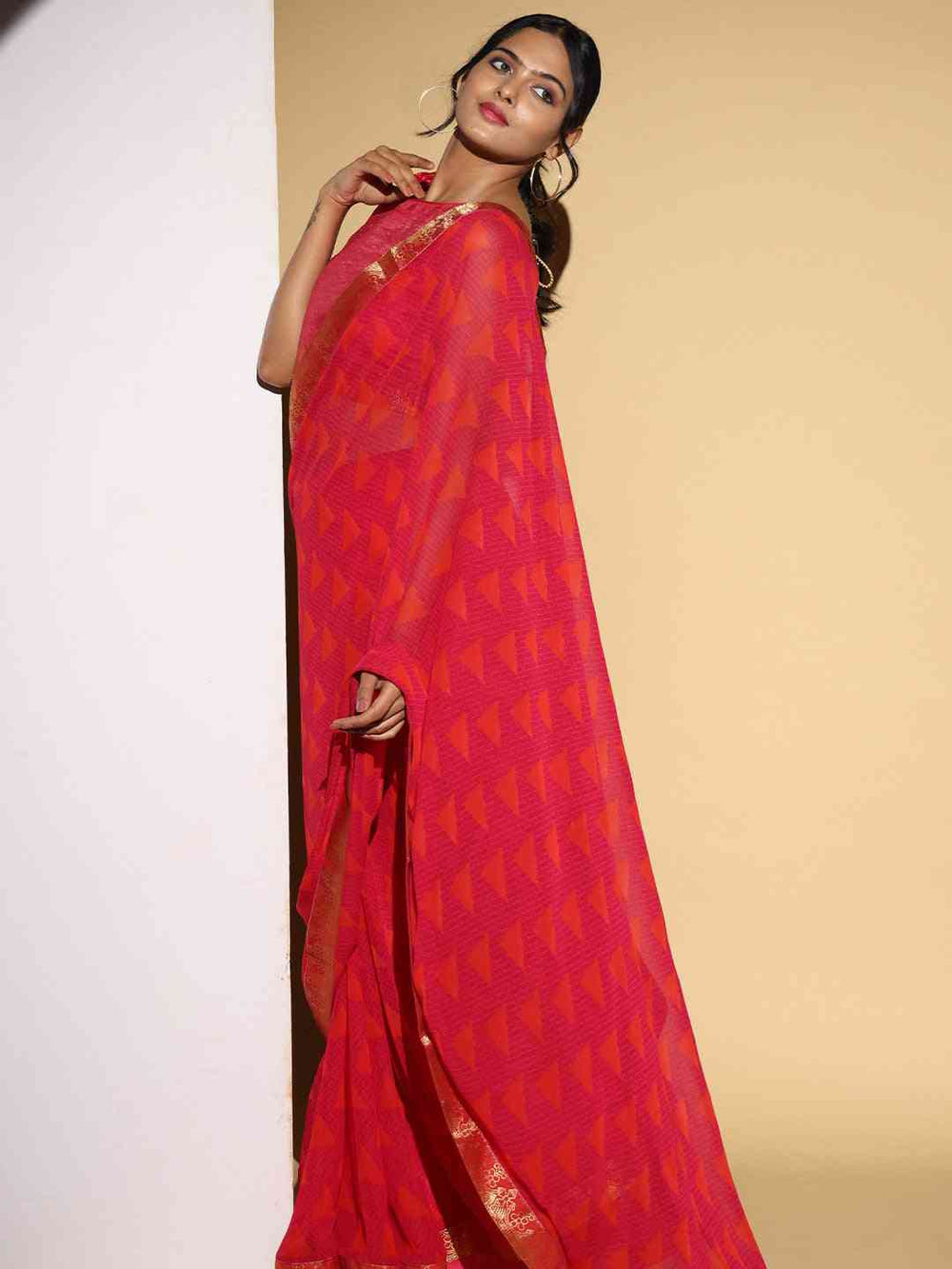 Buy Soft Georgette Multi Colored Party Wear Designer Saree