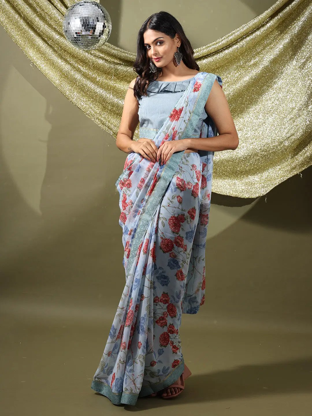  Soft Georgette Multi Colored Saree