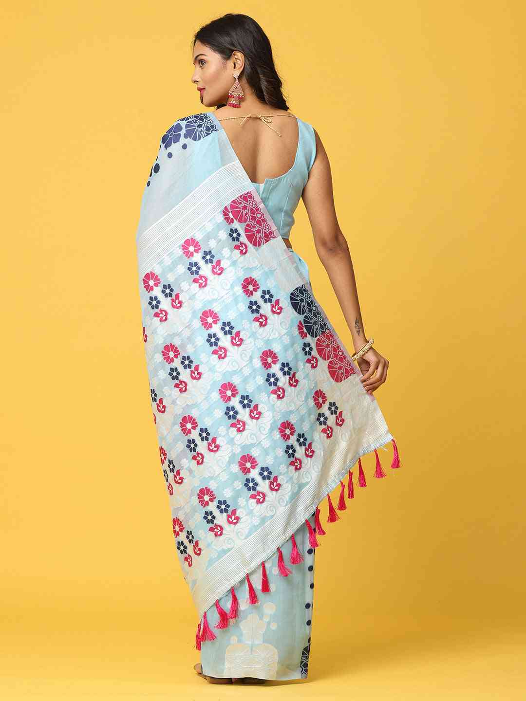  Dhakai Jamdani Cotton Silk Saree