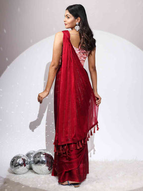 Pure Chiffon Dual Tone Designer Saree 