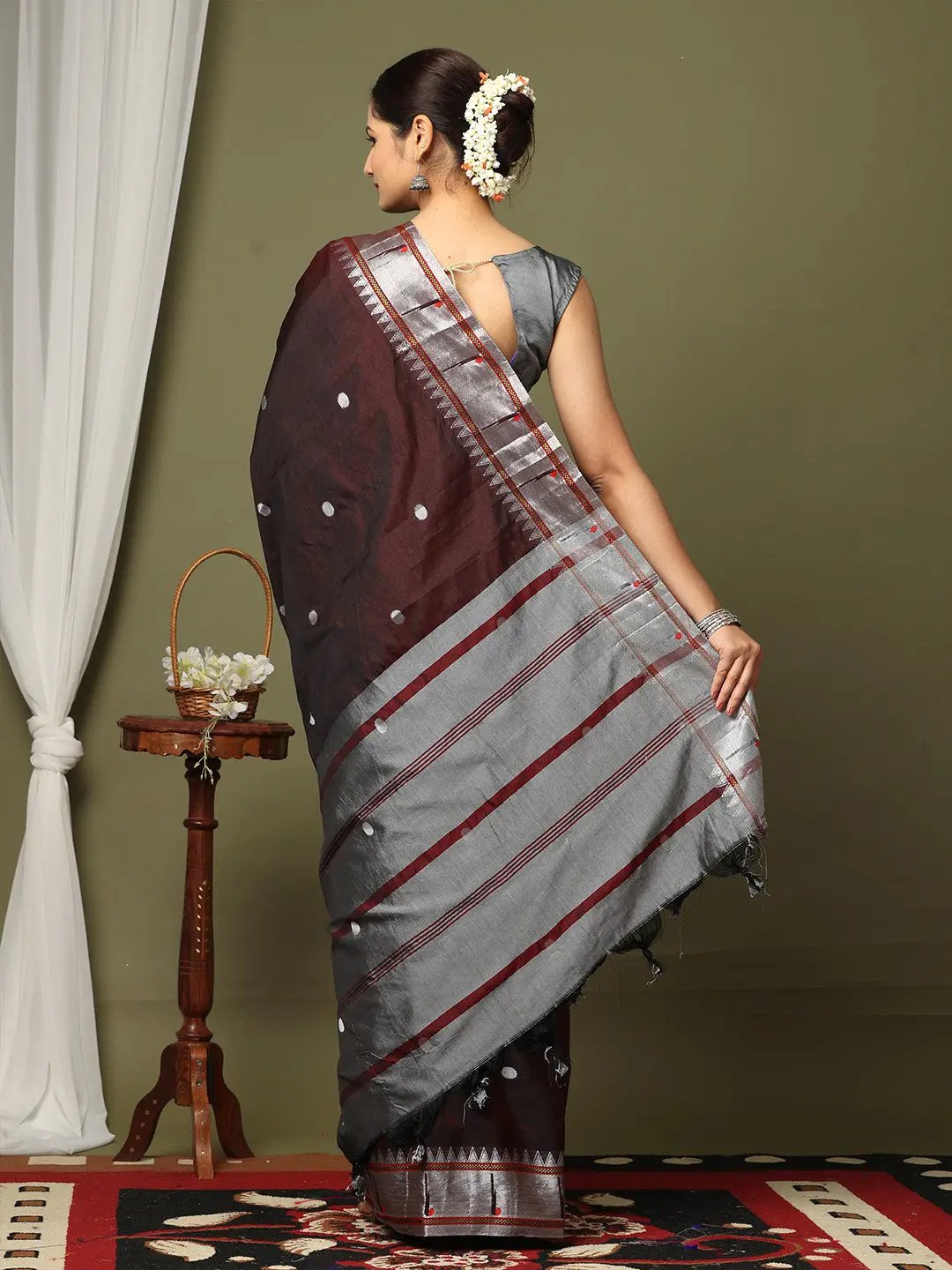 Yevla Paithani Minakari Silk Saree