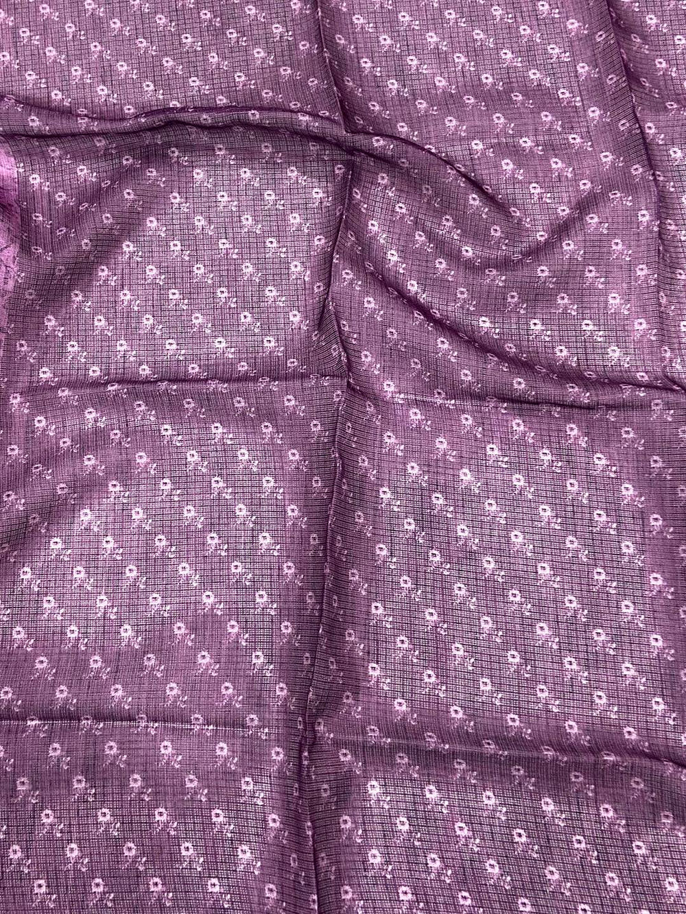 Dusty Rose Floral Cut Work Kota Saree