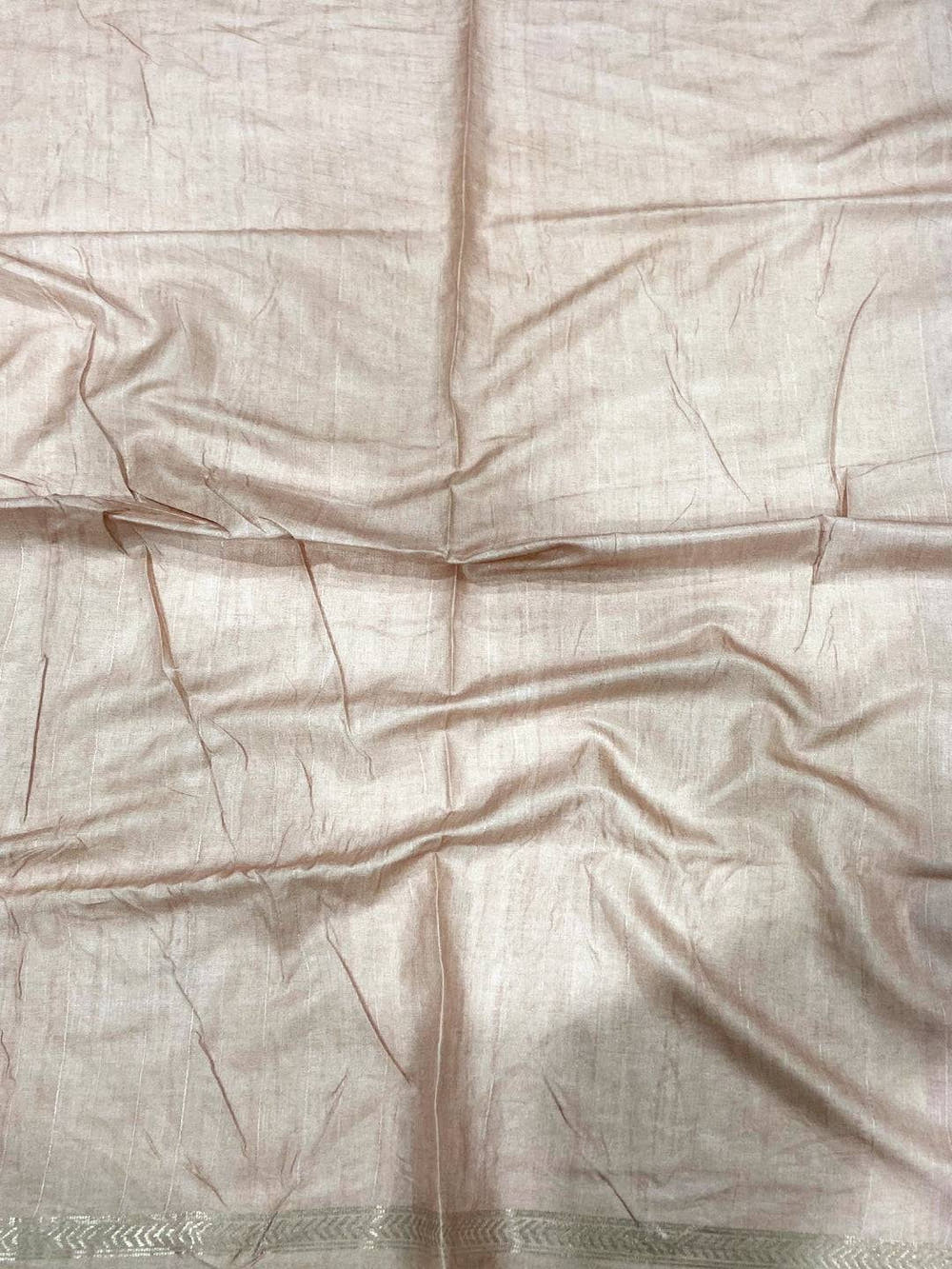 Beige Ghicha Leaf Print Saree