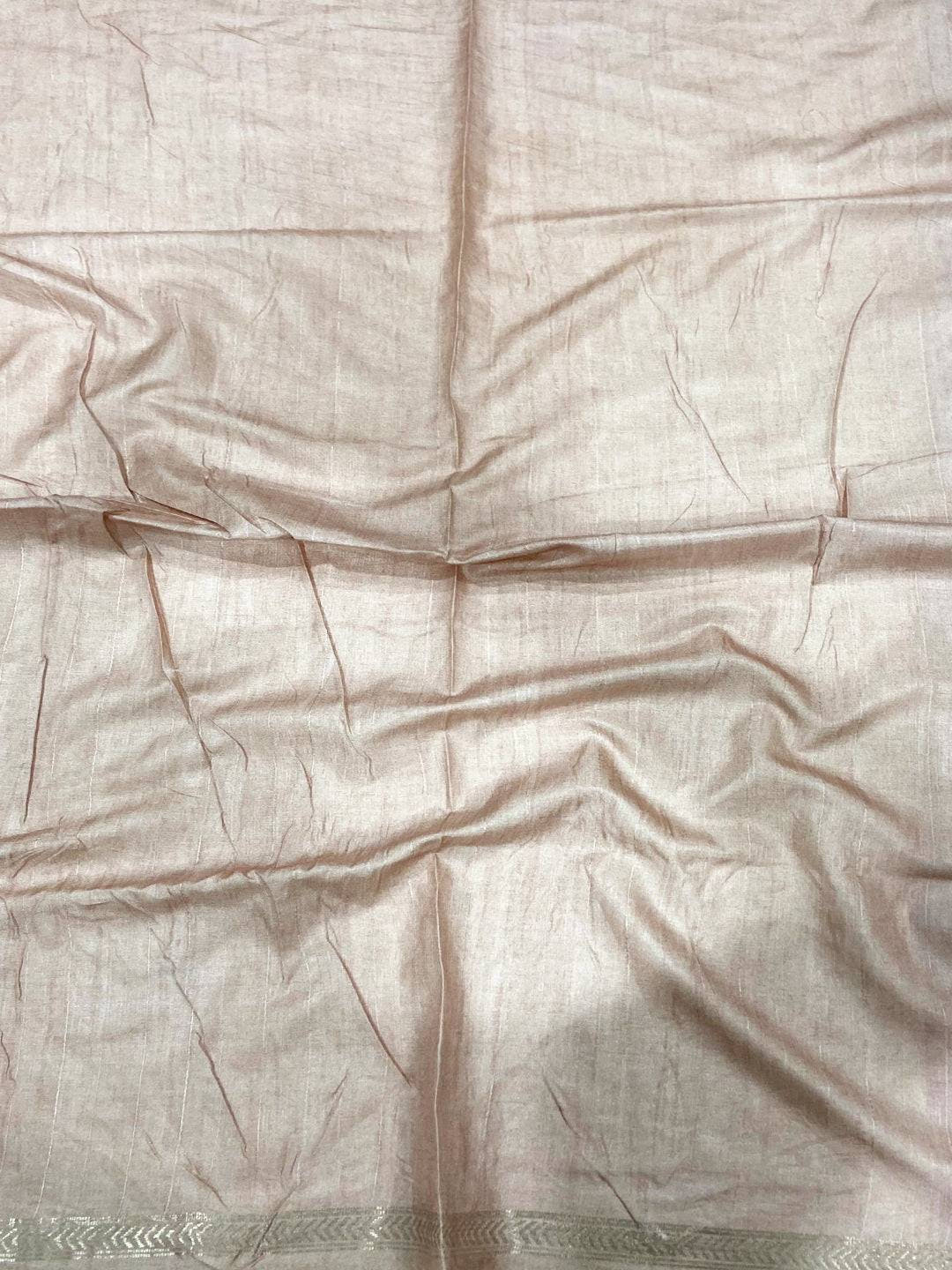 Beige Ghicha Leaf Print Saree