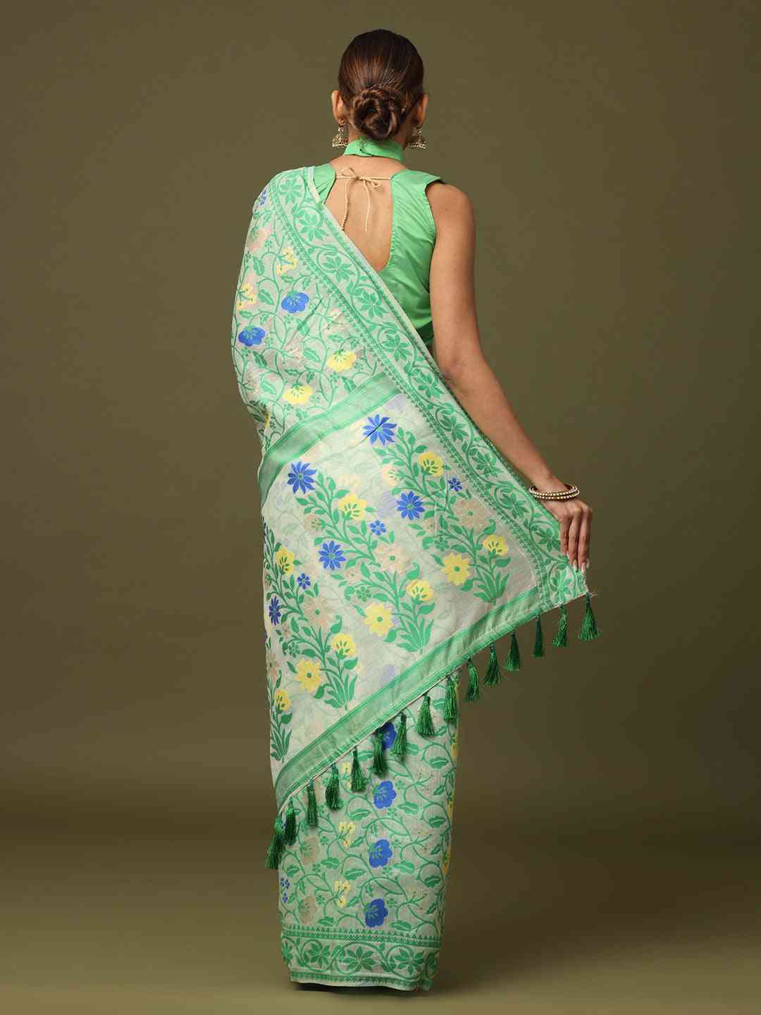  Dhakai Jamdani Cotton Silk Saree