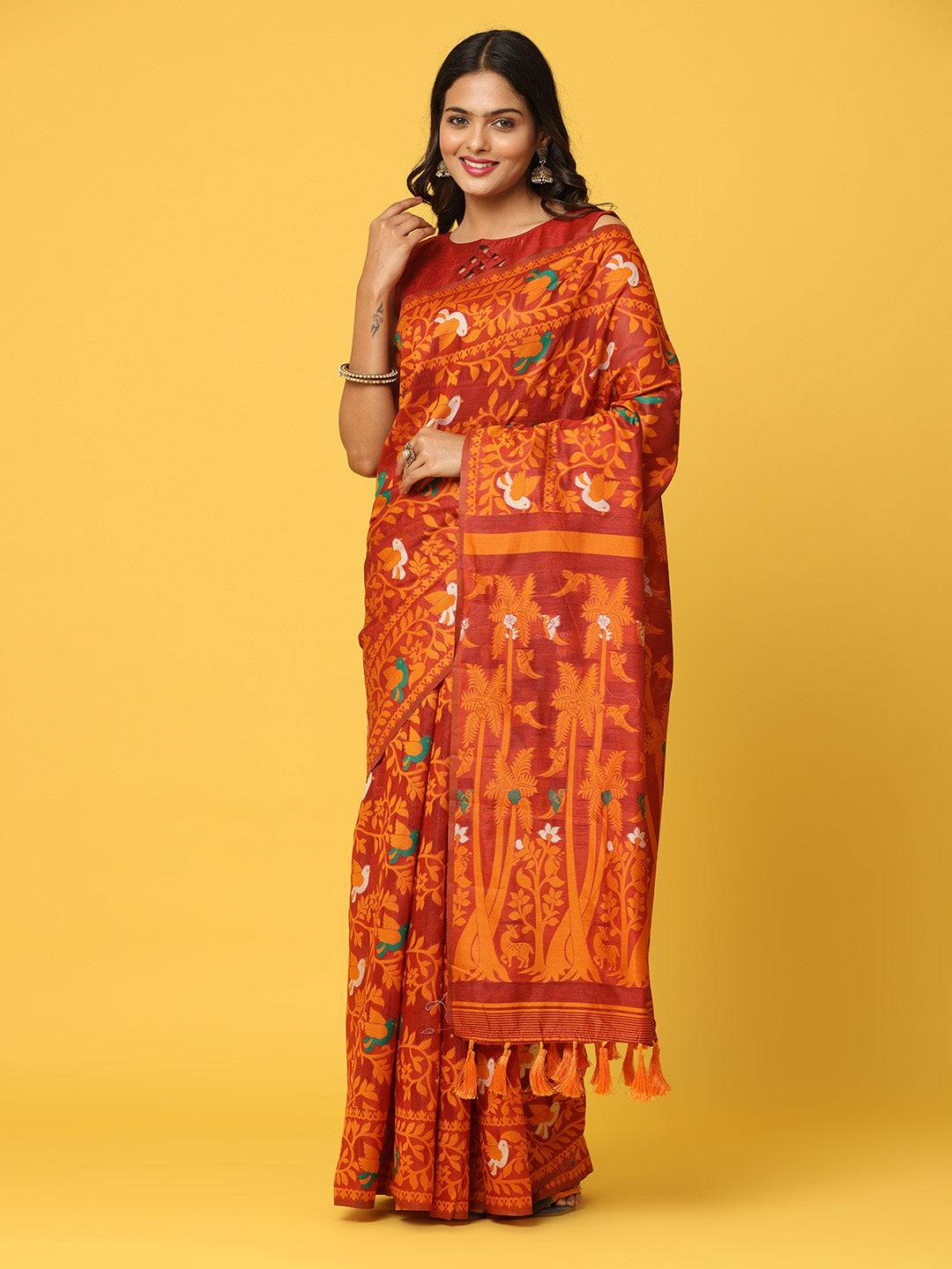  Dhakai Jamdani Cotton Silk Saree