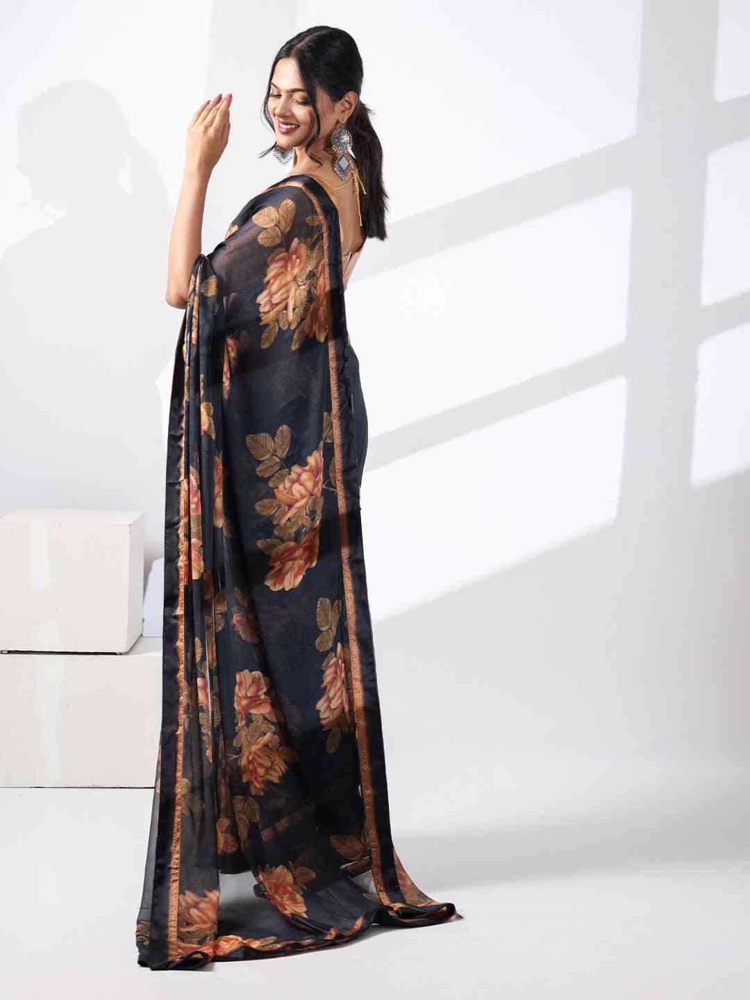  Soft Georgette Multi Colored Saree