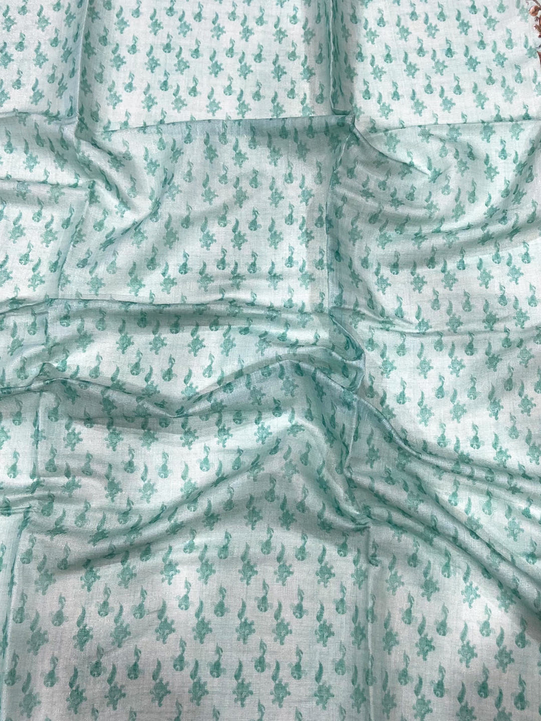 Light Blue Tussar Pashmina Kalamkari Saree