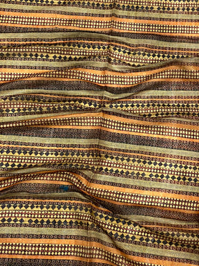 Radiant Orange Zari Tussar Floral Saree

