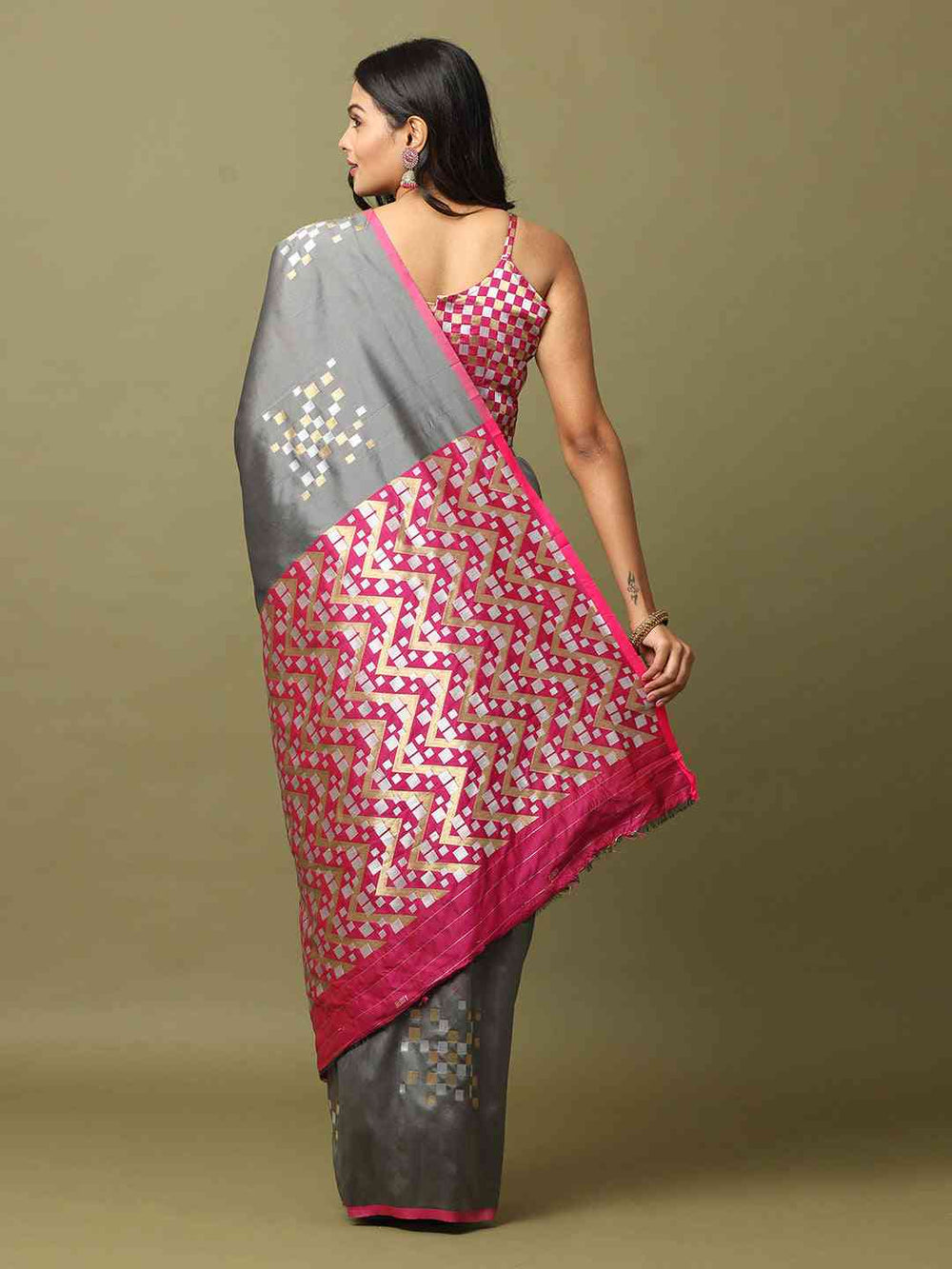  Pure Banarasi Katan Silk Kanchi Zari Weaving Saree