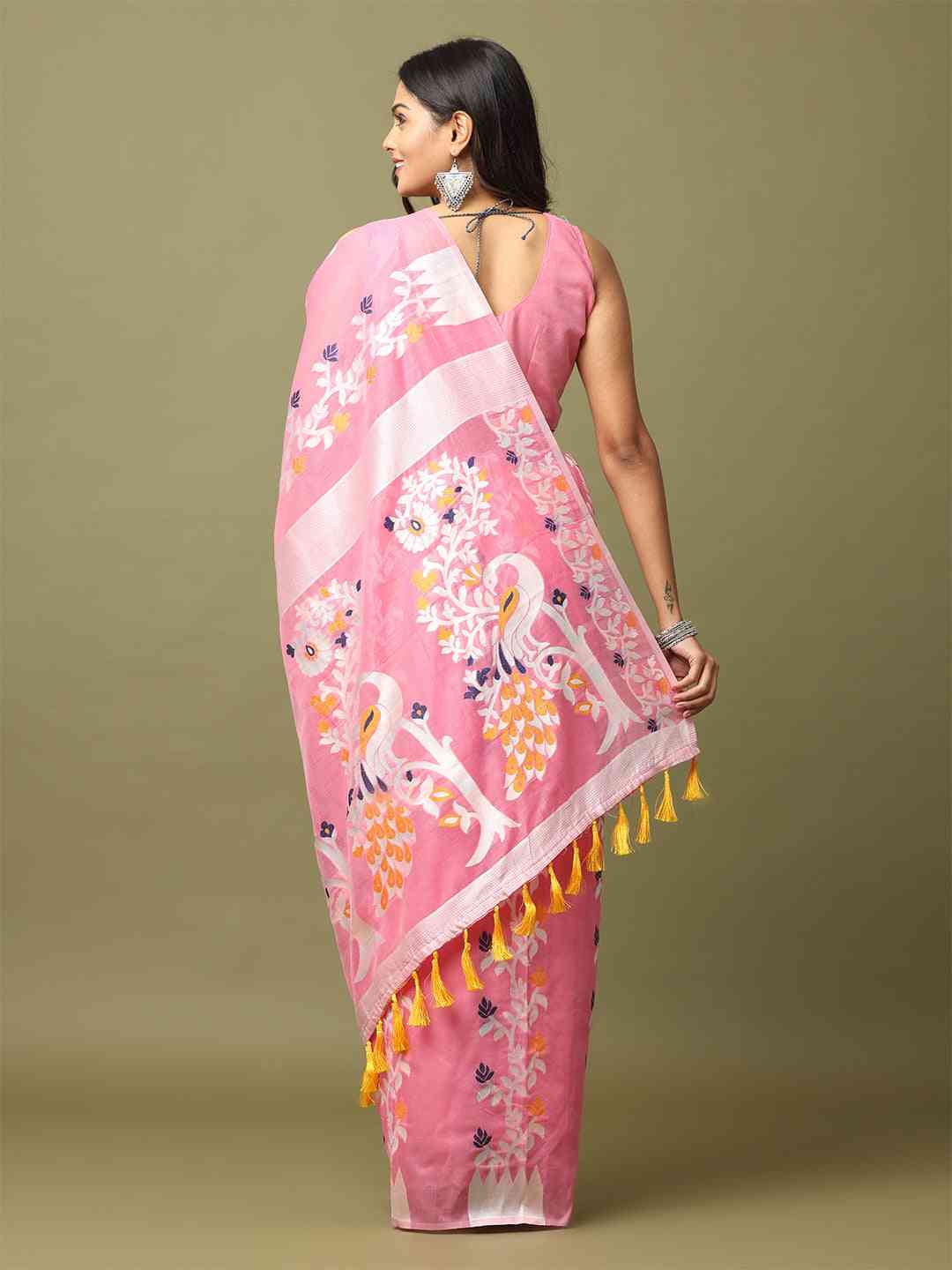 Dhakai Jamdani Cotton Silk Saree