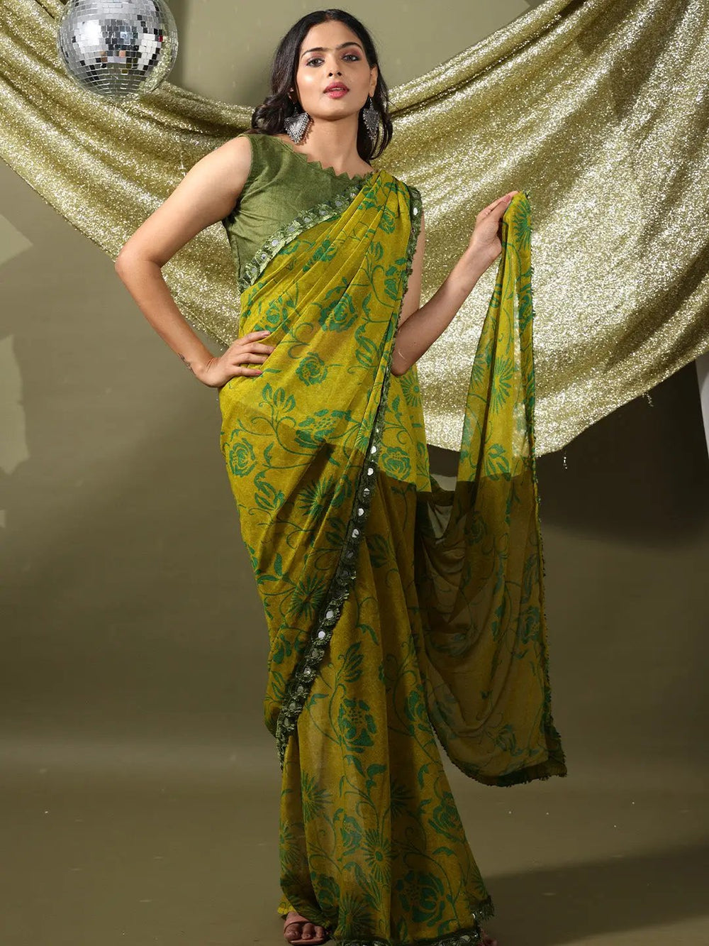 Soft Georgette Multi Colored Party Wear Designer Saree