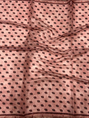 Dusty Rose Warli Print Tissue Chanderi Saree