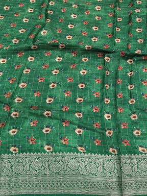 Sea Green Pure Viscose Floral Printed Saree

