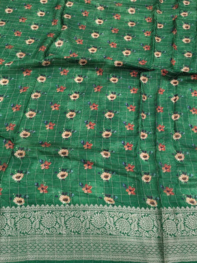 Sea Green Pure Viscose Floral Printed Saree

