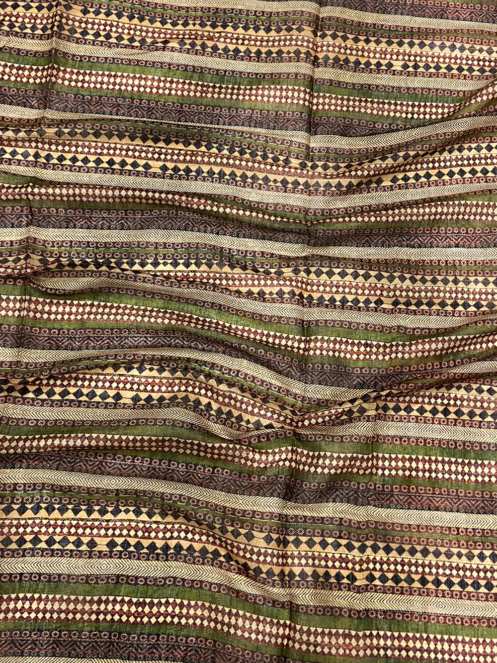 Swamp Green Zari Tussar Floral Saree

