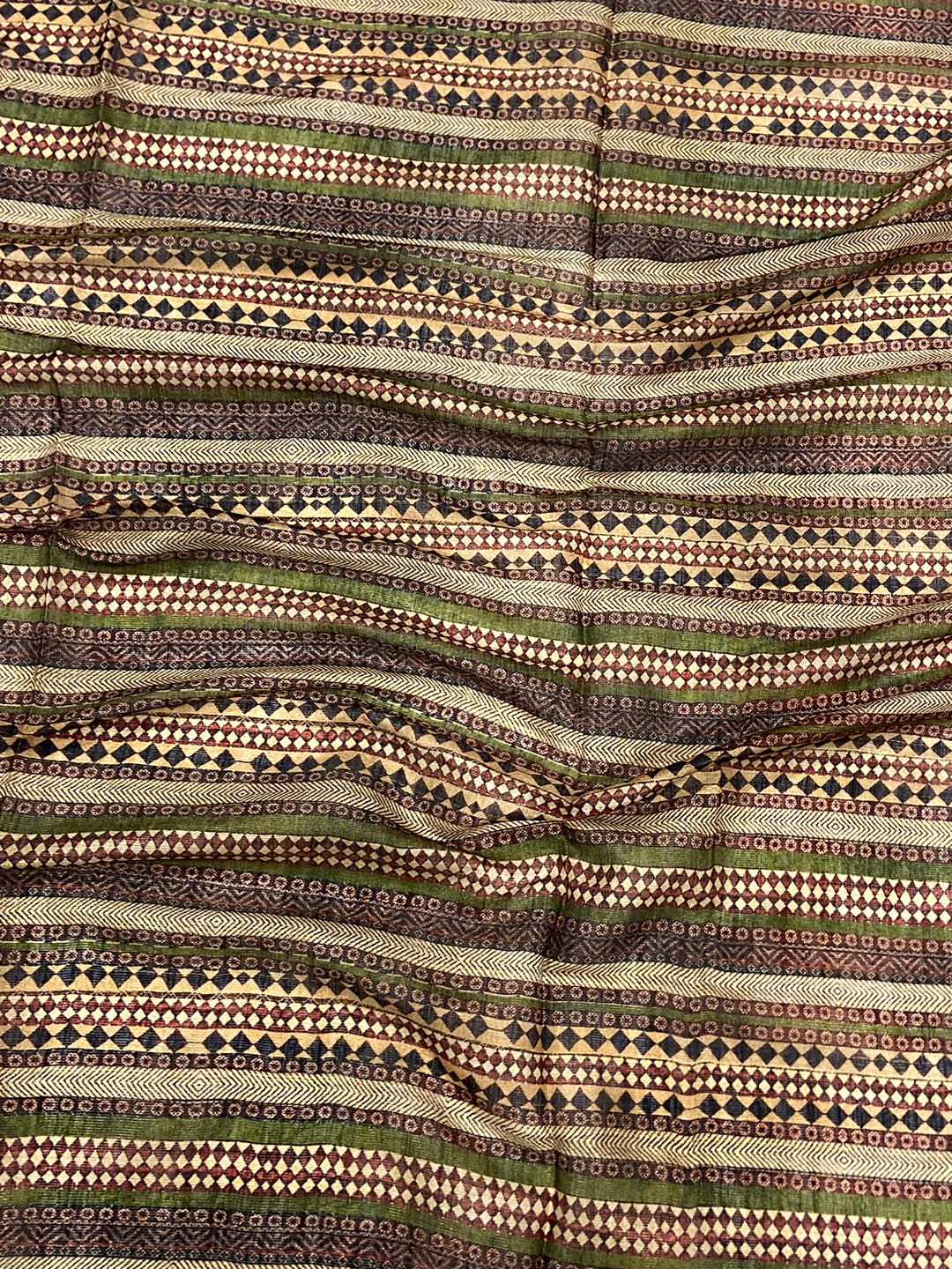 Swamp Green Zari Tussar Floral Saree

