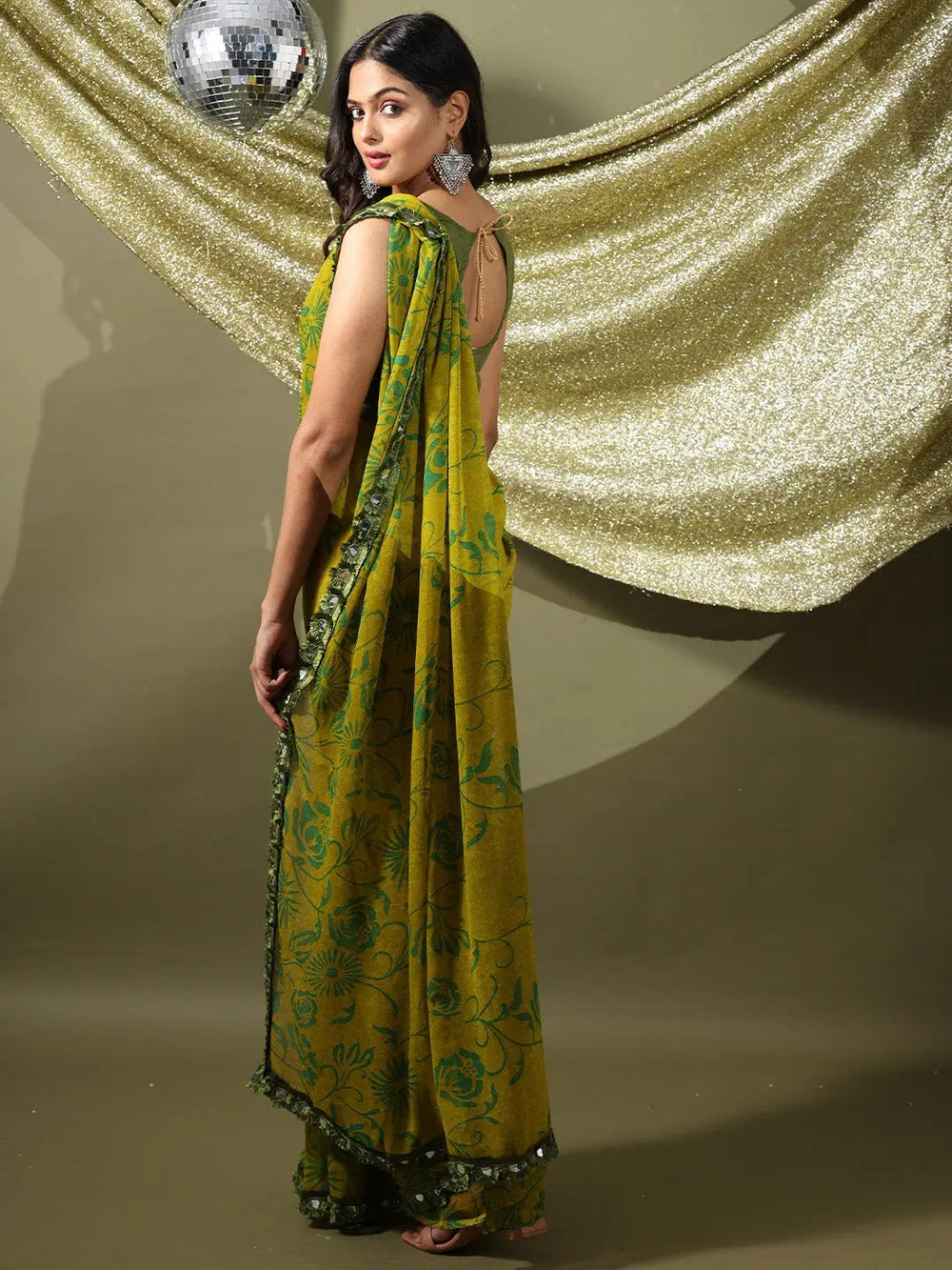 Soft Georgette Multi Colored Party Wear Designer Saree