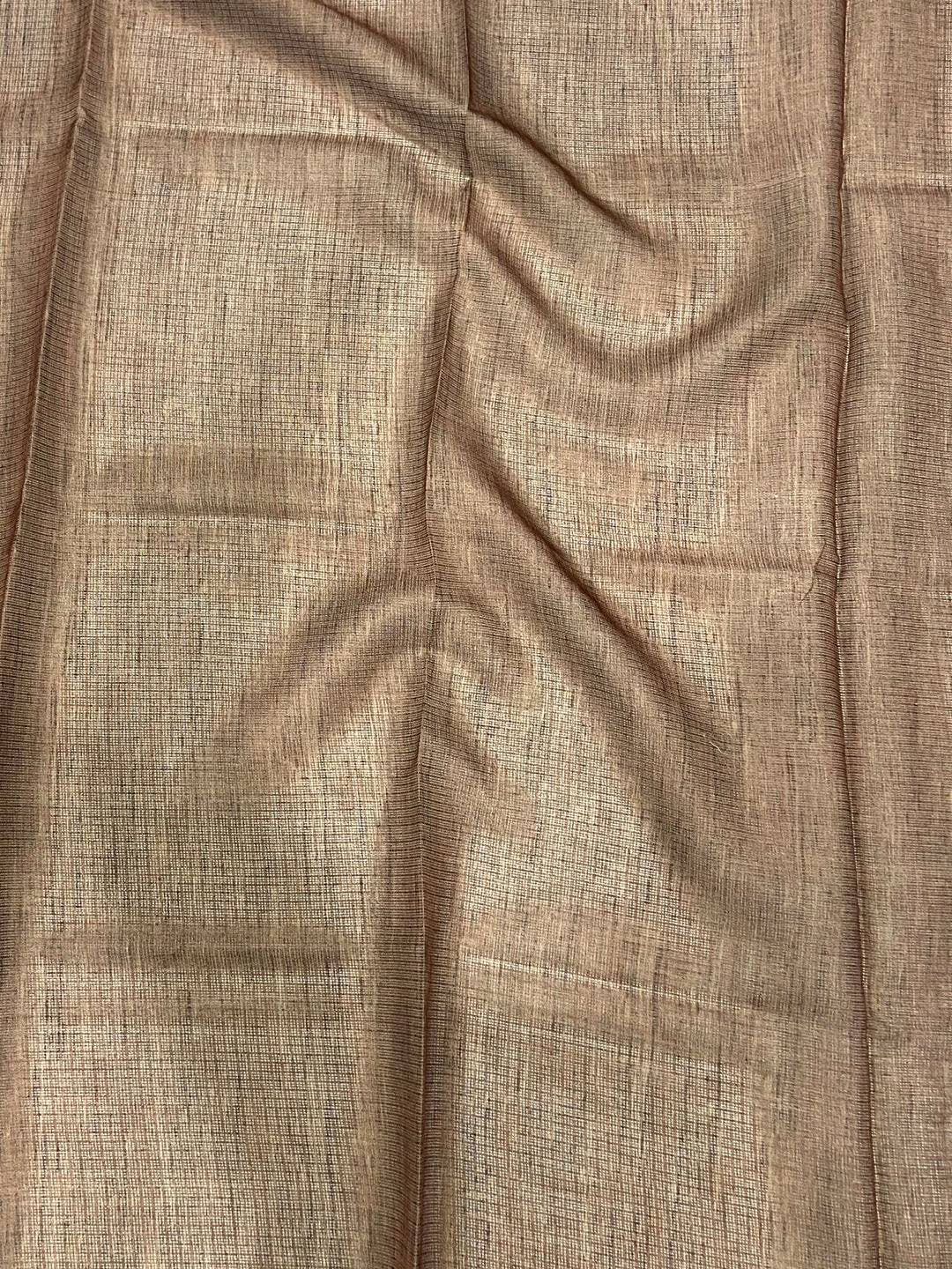 Peach Kota Doriya Floral Cut Work Saree