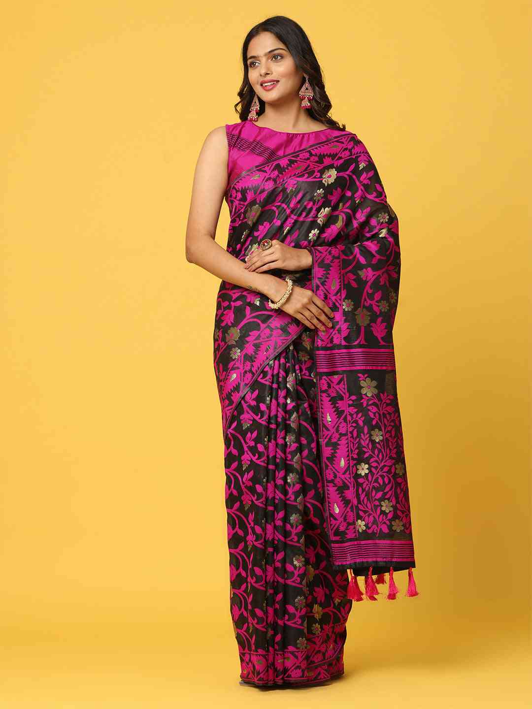  Dhakai Jamdani Cotton Silk Saree