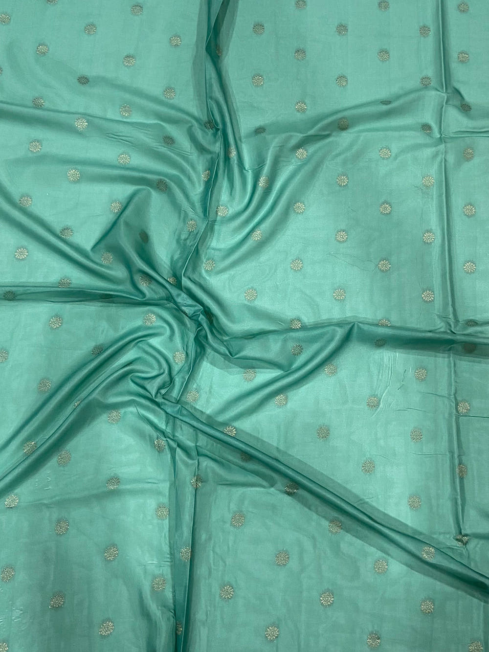 Pastel Teal Soft Crepe Silk Digital Ombre Saree