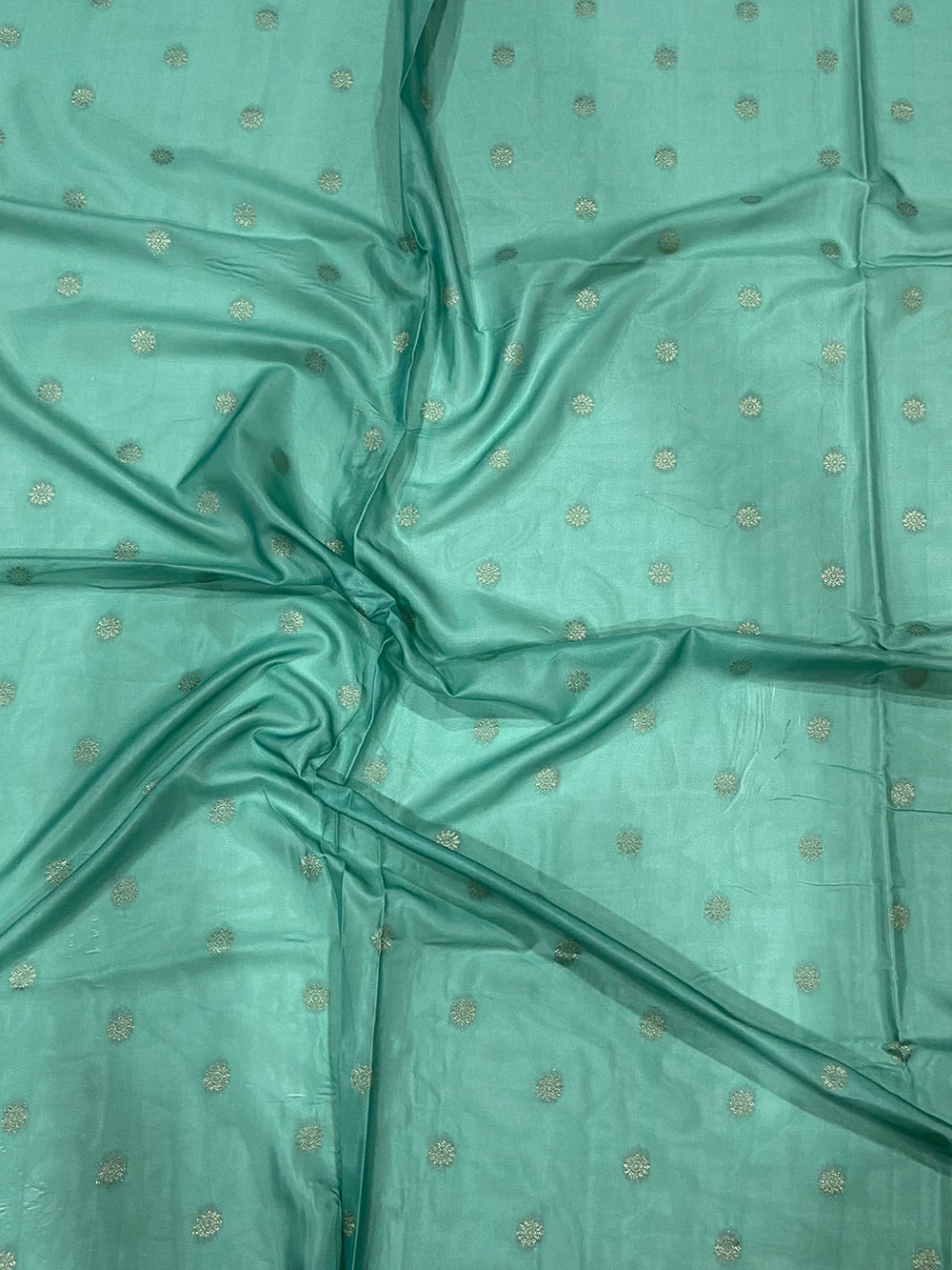 Pastel Teal Soft Crepe Silk Digital Ombre Saree