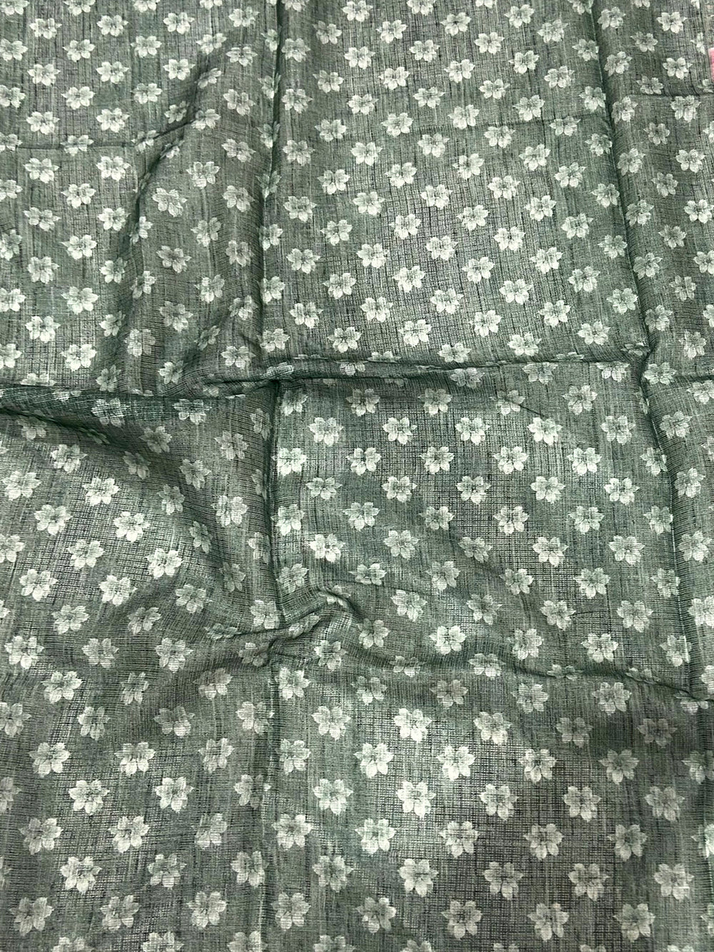 Mint Green Kota Doriya Floral Cut Work Saree