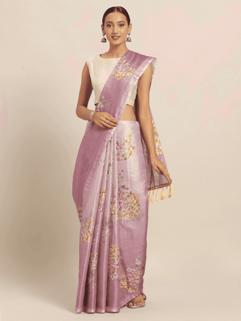 Maheshwari Floral Printed Silk Saree