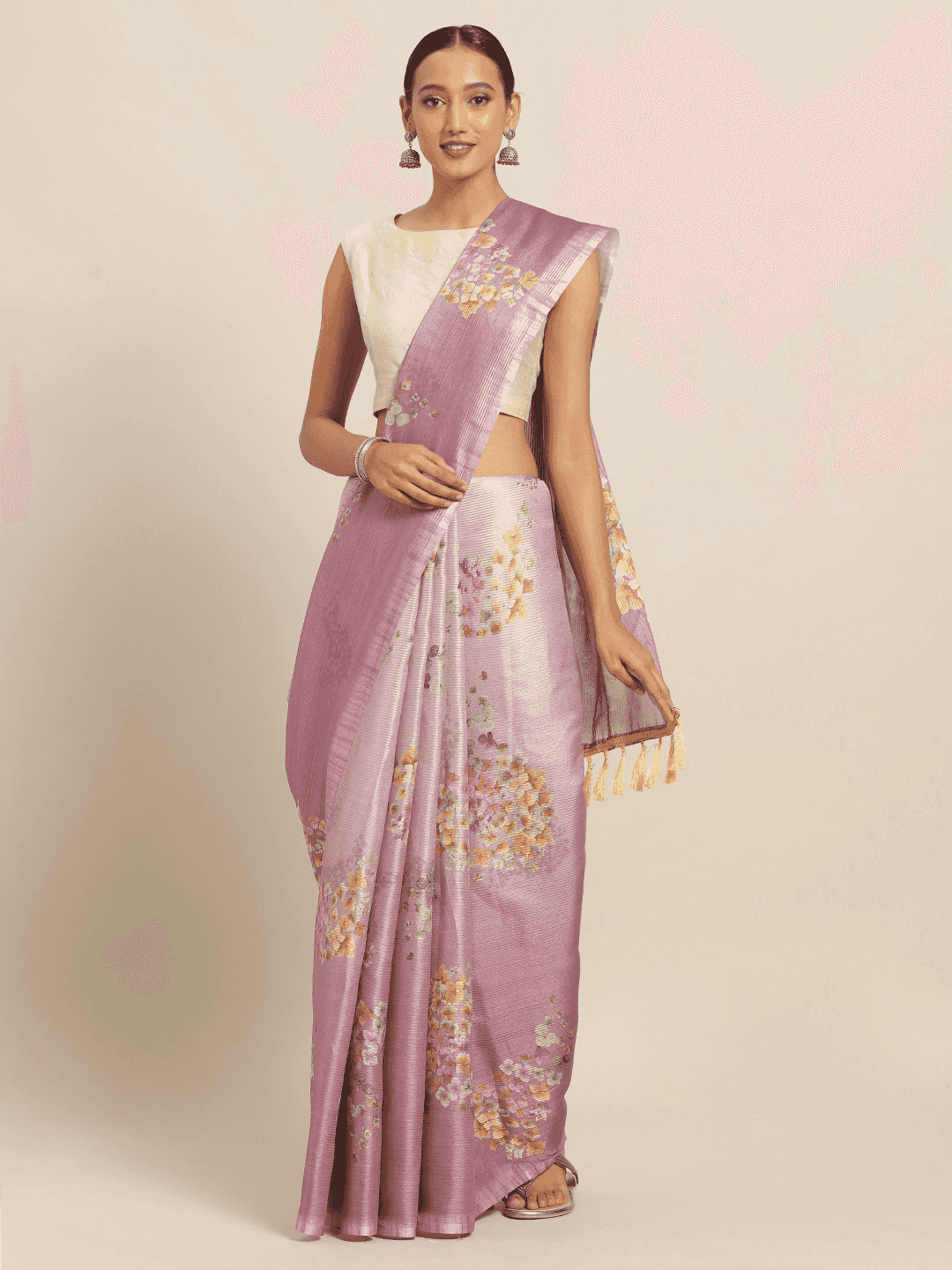 Latest Maheshwari Floral Printed Silk Saree