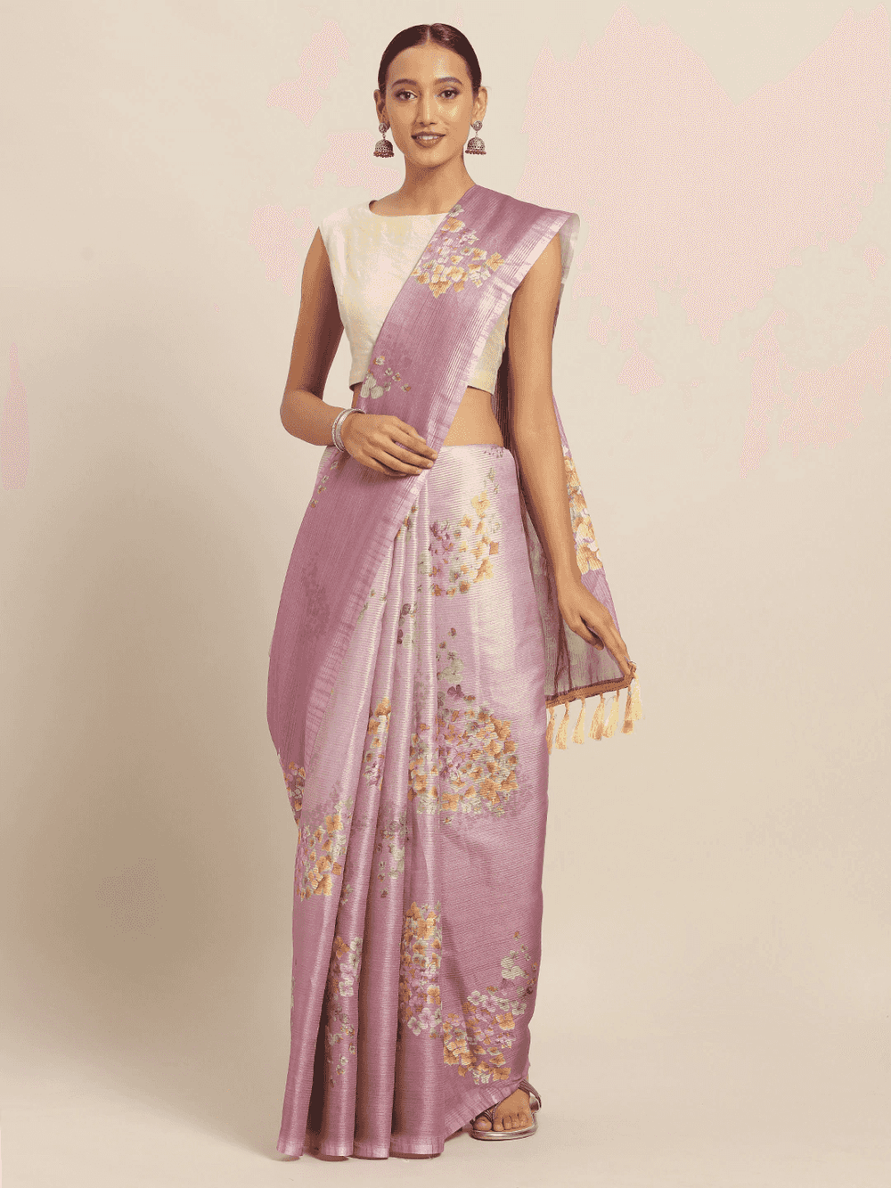 Latest Maheshwari Floral Printed Silk Saree