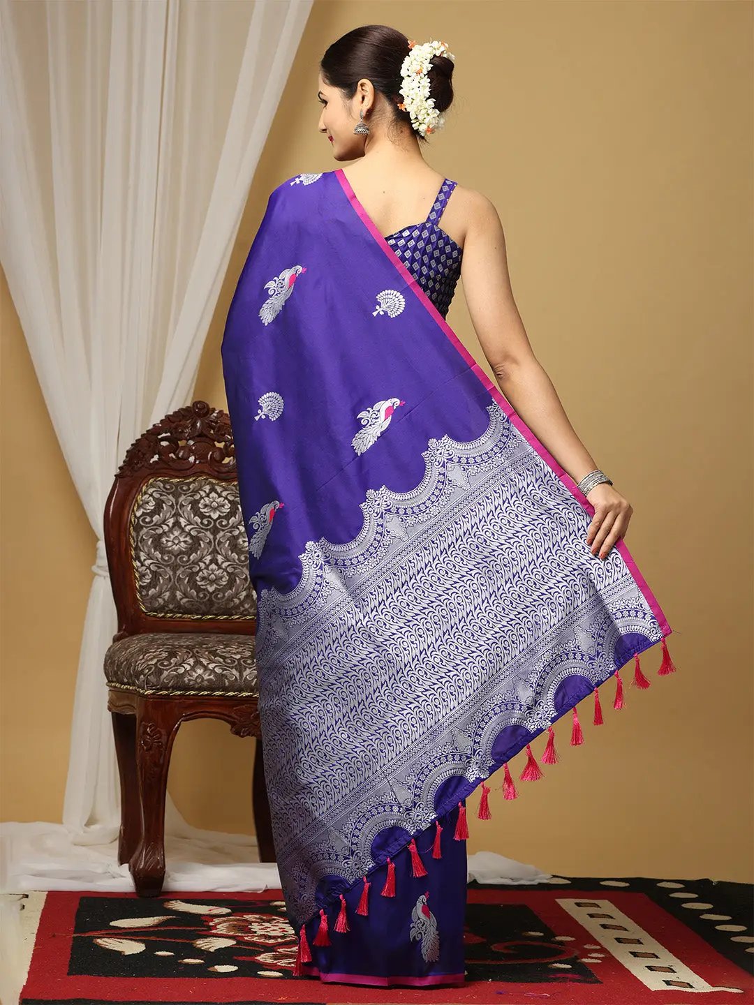  Pure Banarasi Katan Silk Kanchi Zari Weaving Saree