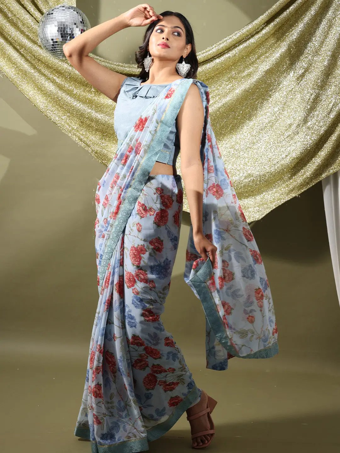  Soft Georgette Multi Colored Saree