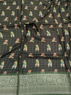 Light Green Pure Viscose Floral Printed Saree

