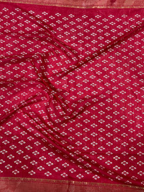 Red Soft Dola Bandhej Print Saree