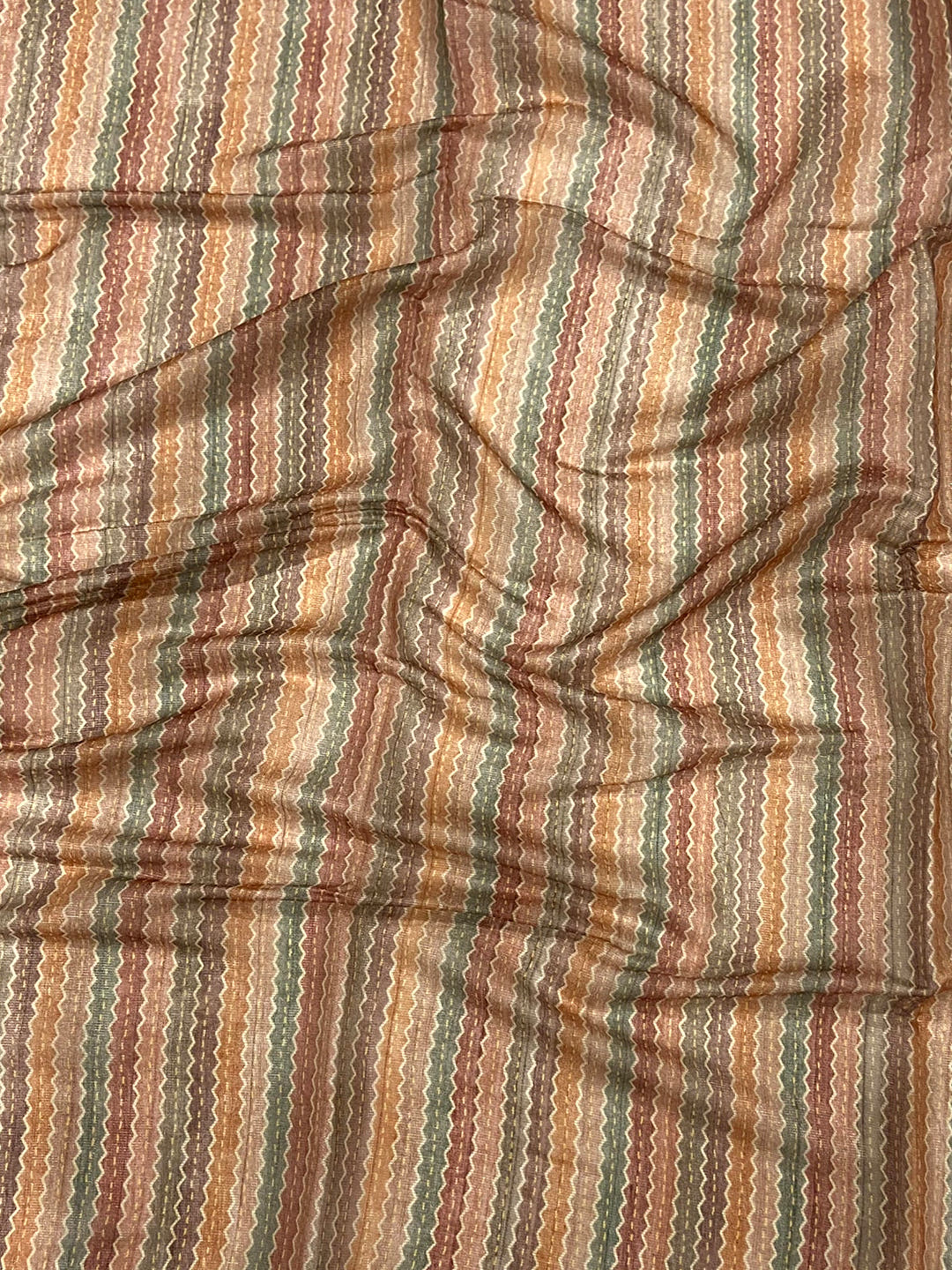 Rust Tissue Chanderi Geometric Floral Saree