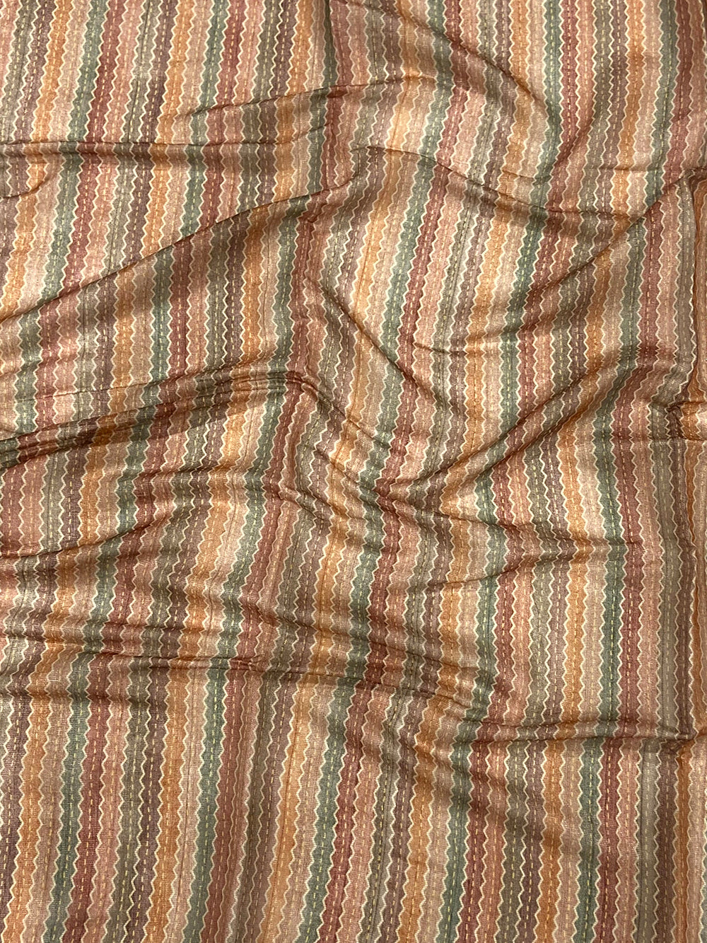 Rust Tissue Chanderi Geometric Floral Saree