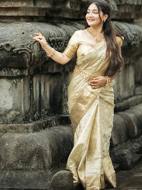 Regal Gold Kanjivaram Tissue Saree