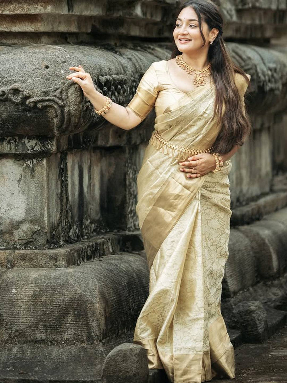Regal Gold Kanjivaram Tissue Saree
