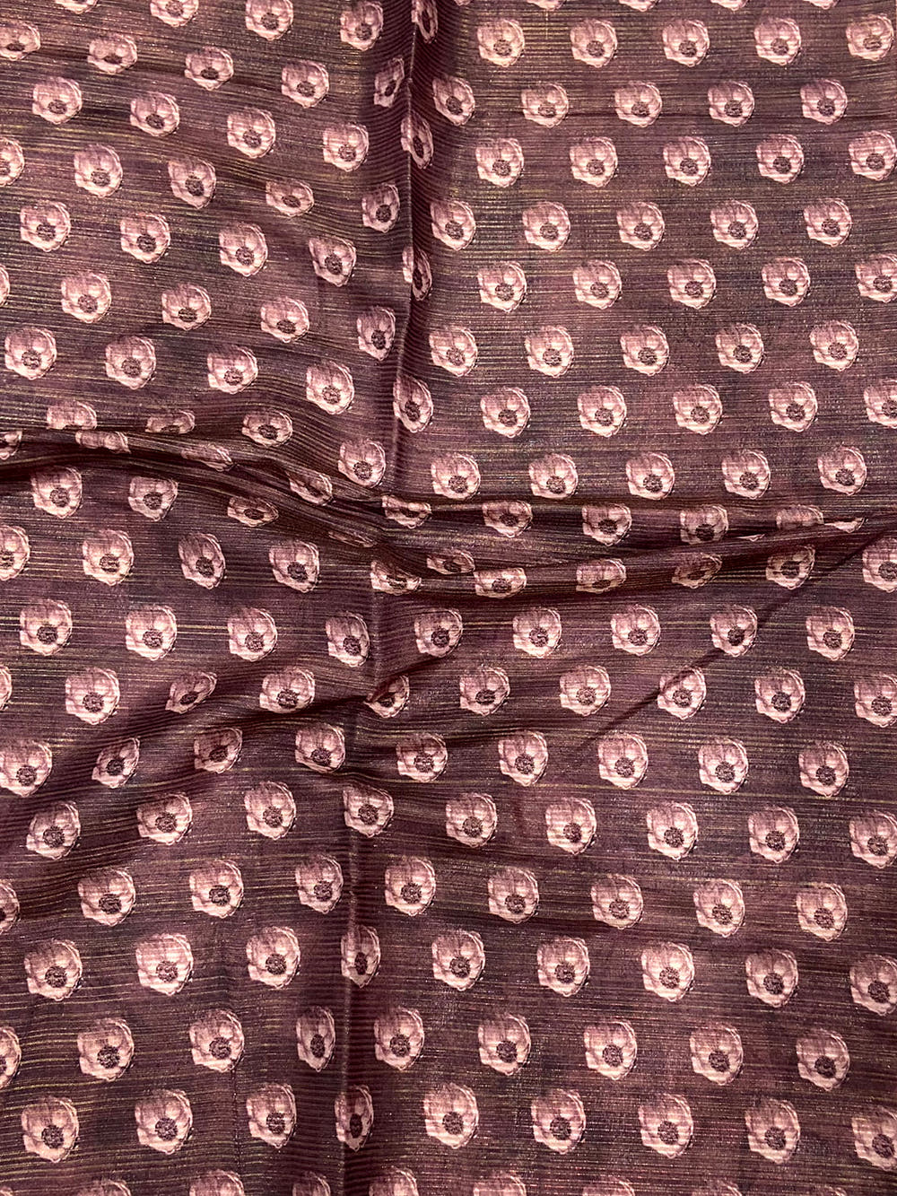 Floral Beauty in Mauve Tussar Zari Saree