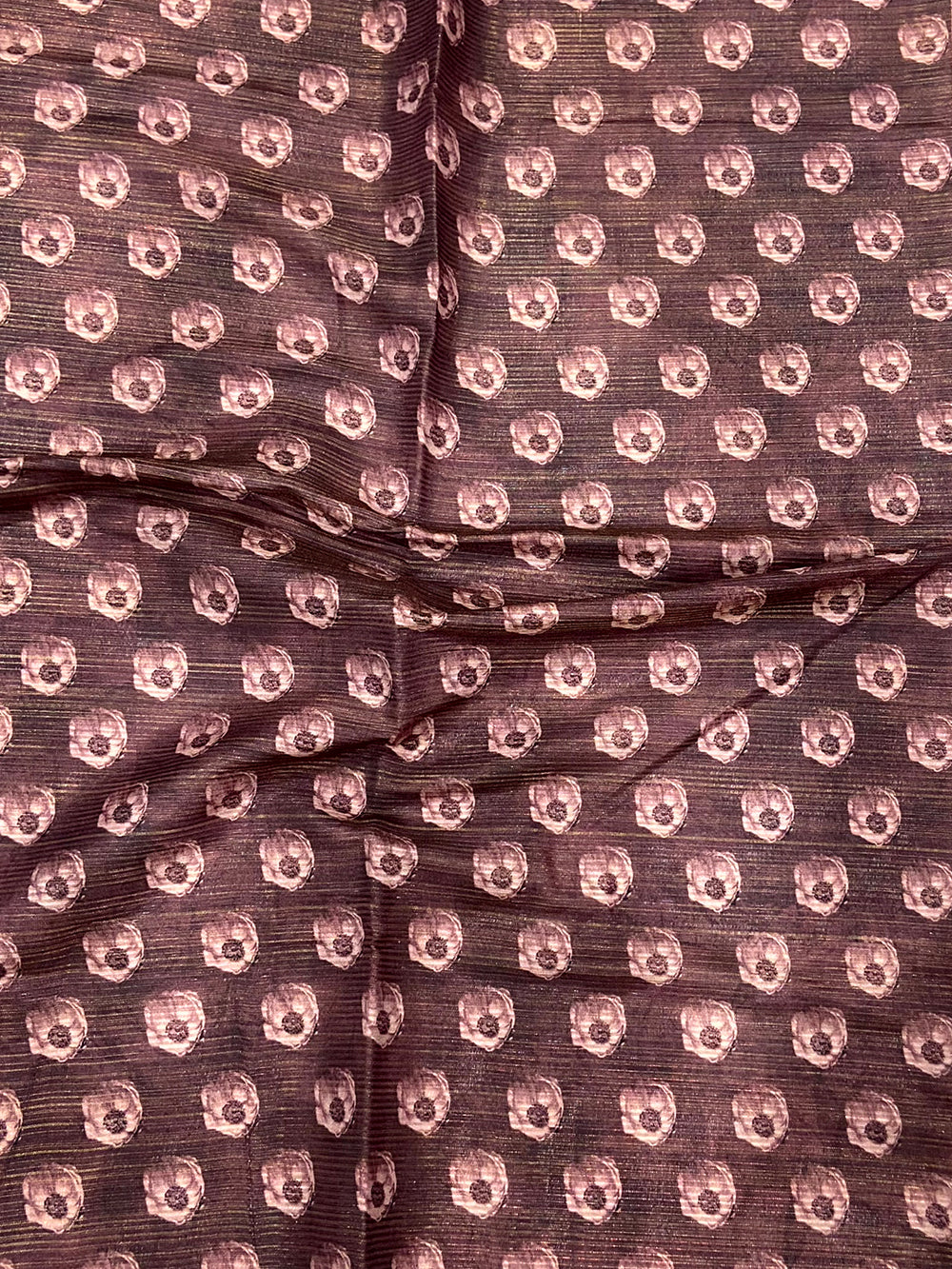 Floral Beauty in Mauve Tussar Zari Saree